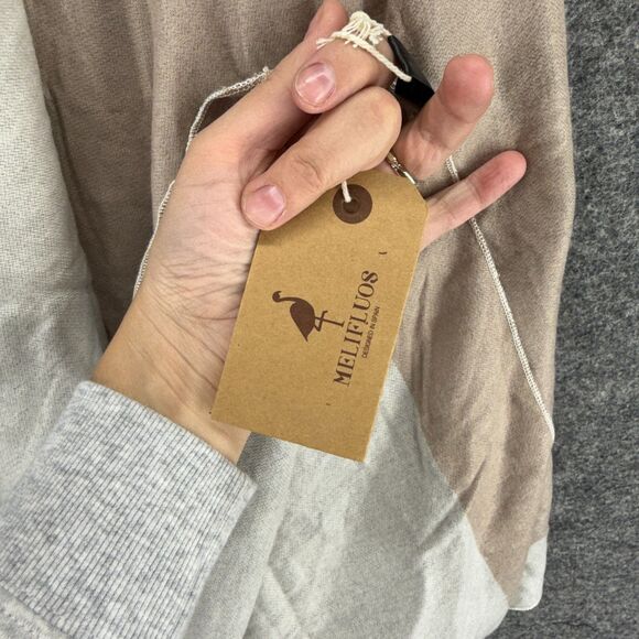 New Melifluos Cardigan Women L Large Beige Open Front Long Sleeve Viscose Casual - Picture 4 of 6